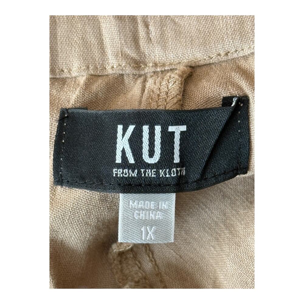 Kut from the Kloth pants Rosalie drawstring linen brown size 1X - Picture 6 of 6